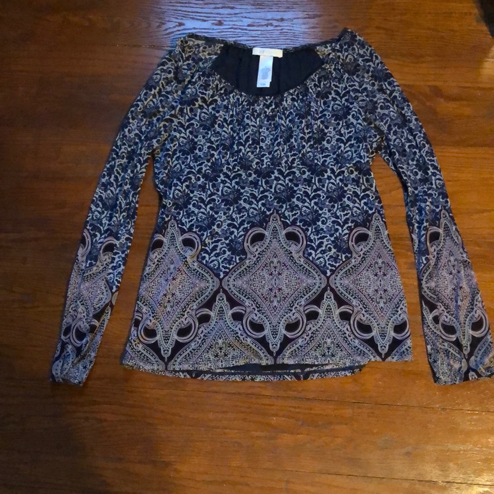 a breezy, patterned shirt. worn once